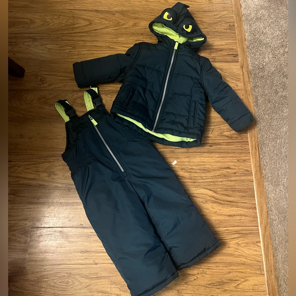 Carters 18 month matching snow bib overalls and coat
